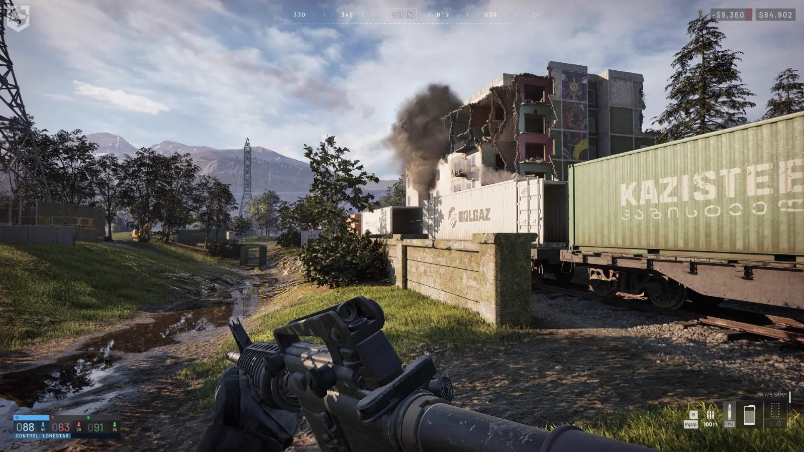 A structure collapsing under fire in WARDOGS.