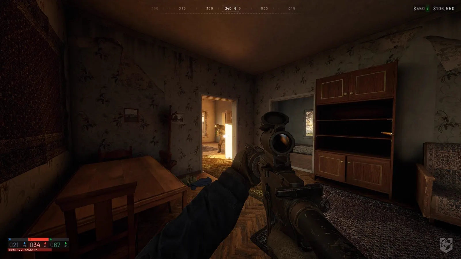 A house interior during close combat in WARDOGS.