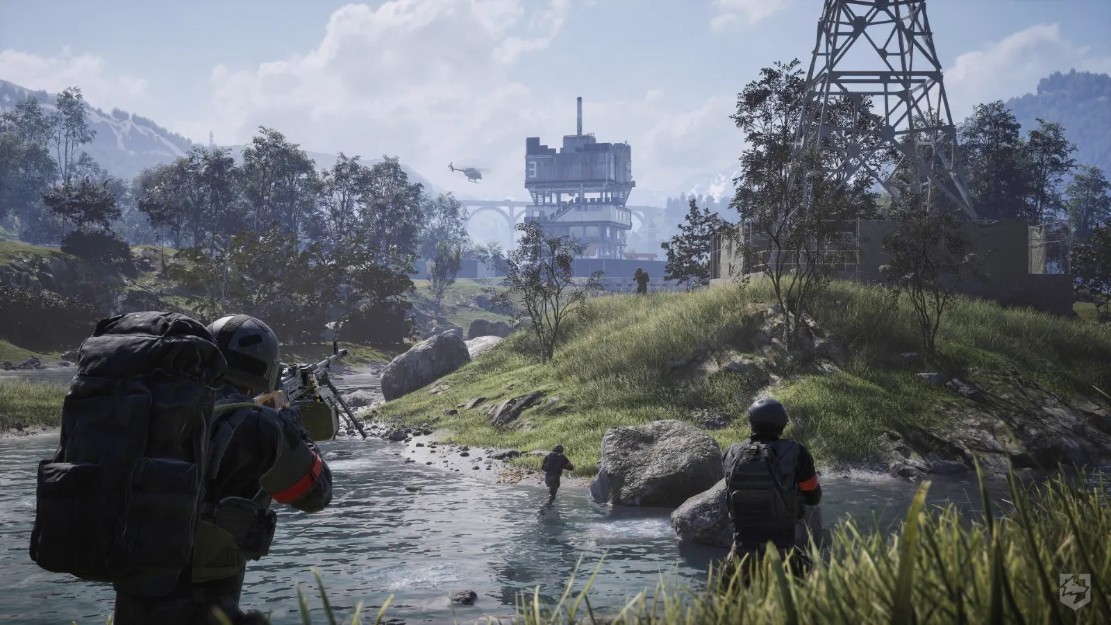 A river crossing in WARDOGS, from official BULKHEAD material.