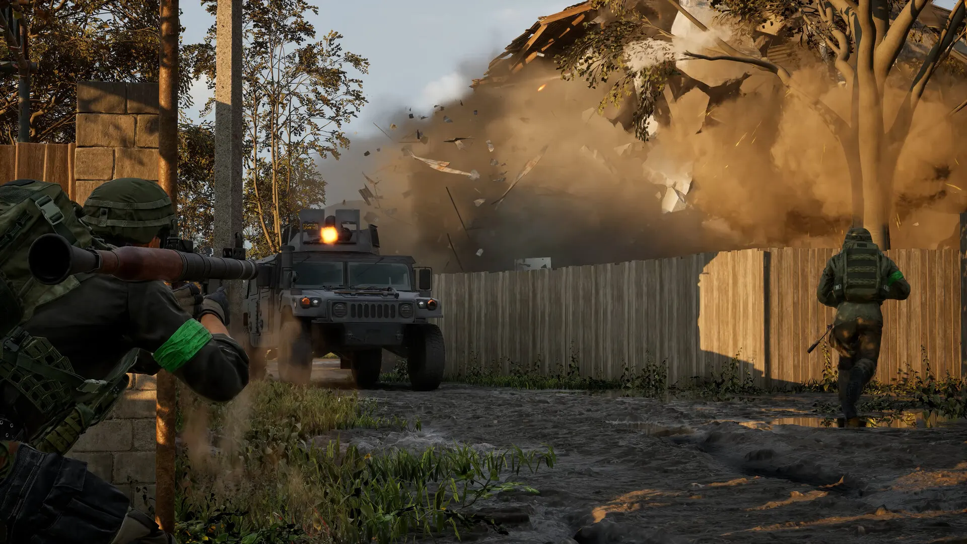 Official WARDOGS screenshot: soldiers in close quarters.